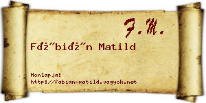 Fábián Matild névjegykártya